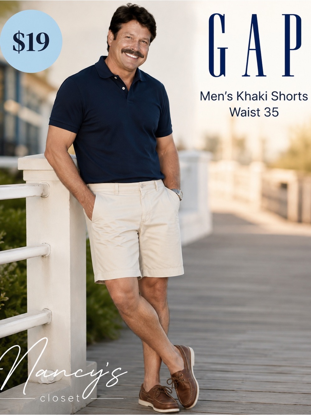 GAP Men’s Khaki Shorts – Waist 35
